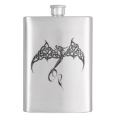 Celtic Tribal Dragon Schwarz-weiß Flachmann (Vorderseite)