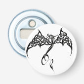 Celtic Tribal Dragon Schwarz-weiß Flaschenöffner (Vorderseite)