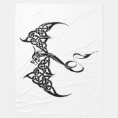 Celtic Tribal Dragon Schwarz-weiß Fleecedecke (Vorderseite)