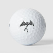 Celtic Tribal Dragon Schwarz-weiß Golfball (Vorderseite)