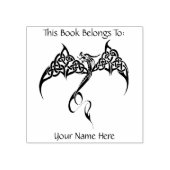 Celtic Tribal Dragon Schwarz-weiß Gummistempel (Prägung)