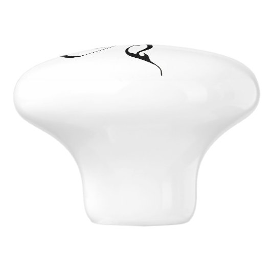 Celtic Tribal Dragon Schwarz-weiß Keramikknauf (Seitenansicht)