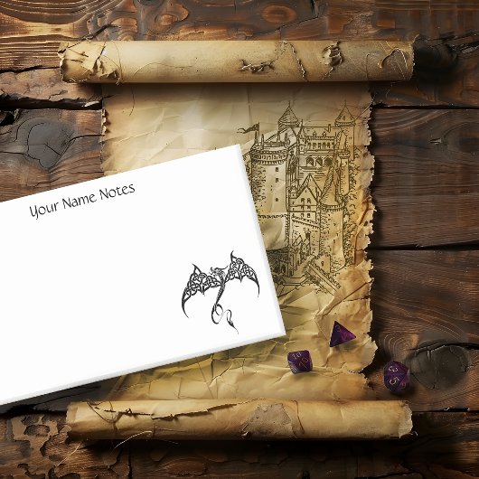 Celtic Tribal Dragon Schwarz-weiß Post-it Klebezettel