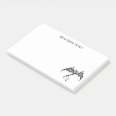 Celtic Tribal Dragon Schwarz-weiß Post-it Klebezettel (angewinkelt)