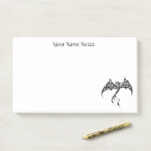Celtic Tribal Dragon Schwarz-weiß Post-it Klebezettel (Auf Schreibtisch)