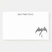 Celtic Tribal Dragon Schwarz-weiß Post-it Klebezettel (Vorderseite)