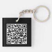 Celtic Tribal Dragon Schwarz-weiß QR-Code Schlüsselanhänger (Rückseite)