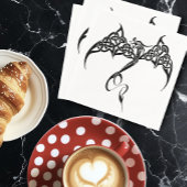 Celtic Tribal Dragon Schwarz-weiß Serviette