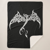 Celtic Tribal Dragon Schwarz-weiß Sherpadecke (Vorderseite)