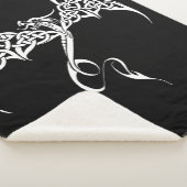 Celtic Tribal Dragon Schwarz-weiß Sherpadecke (3/4)