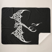 Celtic Tribal Dragon Schwarz-weiß Sherpadecke (Vorderseite (Horizontal))