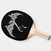 Celtic Tribal Dragon Schwarz-weiß Tischtennis Schläger (Seitenansicht)
