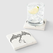 Celtic Tribal Dragon Steinuntersetzer (Seitenansicht)