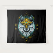 Celtic Tribal Wolf Wandteppich (Vorderseite (Horizontal))