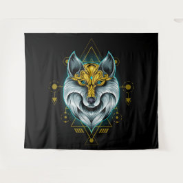 Celtic Tribal Wolf Wandteppich