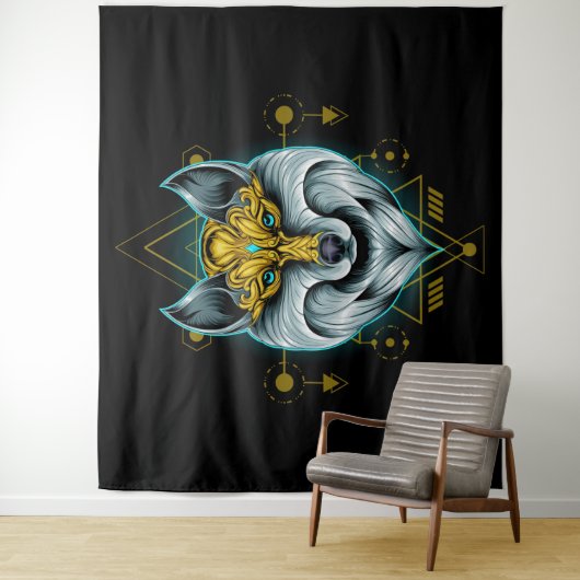 Celtic Tribal Wolf Wandteppich (Beispiel)