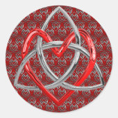 Celtic Trinity Heart Runder Aufkleber (Vorderseite)