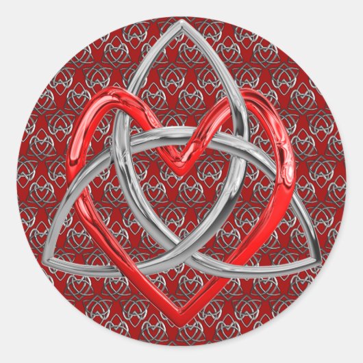 Celtic Trinity Heart Runder Aufkleber (Vorderseite)