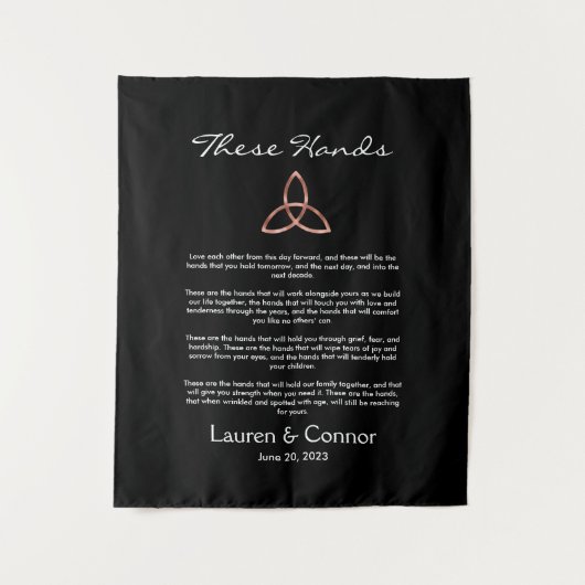 Celtic Trinity kennt Irish Wedding Vows Handfasts Wandteppich (Vorderseite)