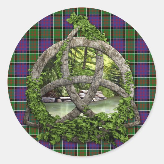 Celtic Trinity Knot and Clan MacDonald of Ranald Runder Aufkleber (Vorderseite)