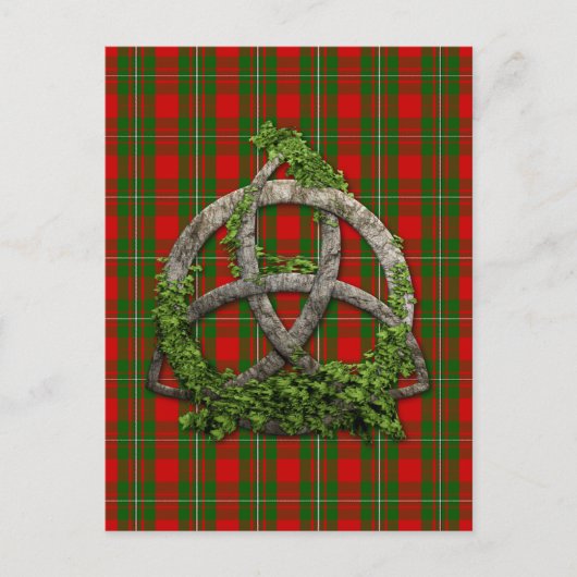 Celtic Trinity Knot and Clan MacGregor Tartan Postkarte (Vorderseite)