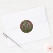 Celtic Trinity Knot and Clan MacPherson Tartan Runder Aufkleber (Umschlag)