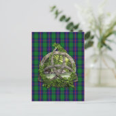 Celtic Trinity Knot and Clan Shaw Tartan Postkarte (Stehend Vorderseite)