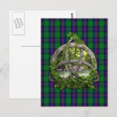 Celtic Trinity Knot and Clan Shaw Tartan Postkarte (Vorne/Hinten)