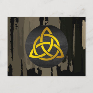 Celtic Trinity Knot Black Gold Watercolor Postkarte