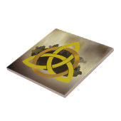 Celtic Trinity Knot Golden Circlone Vintag Fliese (Seite)