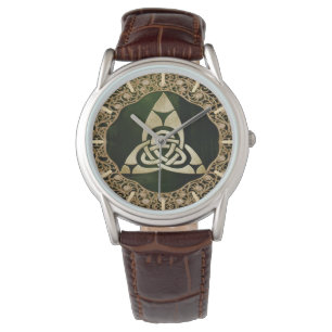 Celtic Trinity Knot on Forest Shadows Armbanduhr