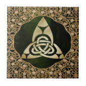 Celtic Trinity Knot on Forest Shadows  Fliese (Vorderseite)