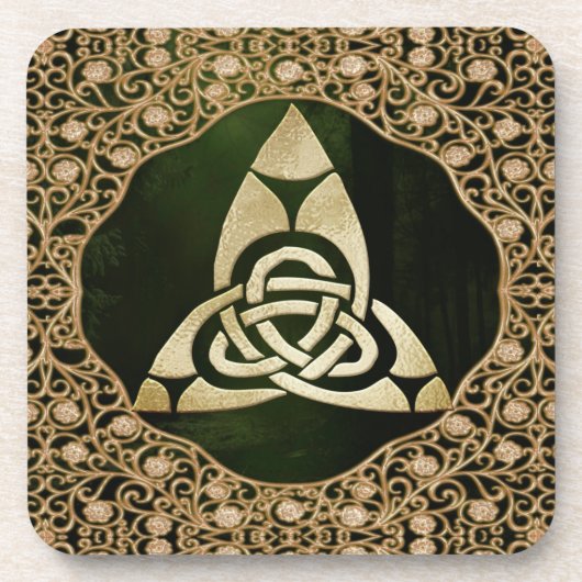 Celtic Trinity Knot on Forest Shadows Getränkeuntersetzer (Vorderseite)