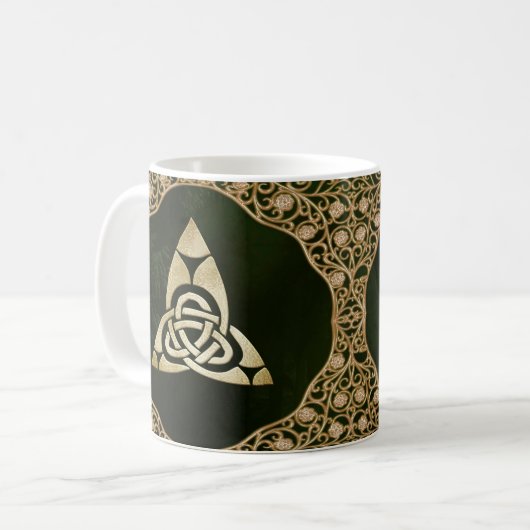 Celtic Trinity Knot on Forest Shadows Kaffeetasse (Vorderseite Links)