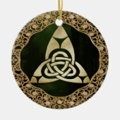 Celtic Trinity Knot on Forest Shadows Keramik Ornament (Vorne)