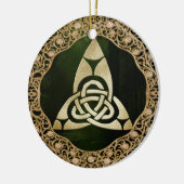 Celtic Trinity Knot on Forest Shadows Keramik Ornament (Links)