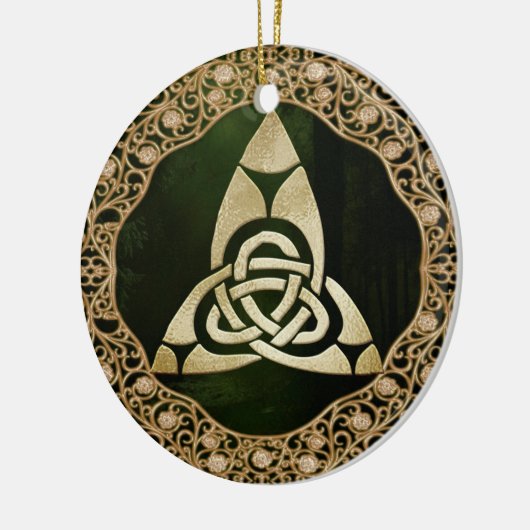 Celtic Trinity Knot on Forest Shadows Keramik Ornament (Links)