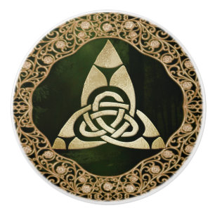 Celtic Trinity Knot on Forest Shadows  Keramikknauf