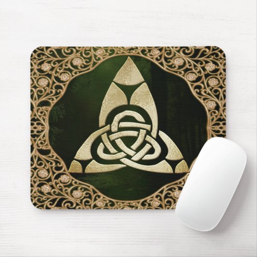 Celtic Trinity Knot on Forest Shadows Mousepad (Mit Mouse)