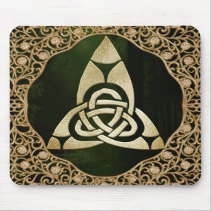 Celtic Trinity Knot on Forest Shadows  Mousepad