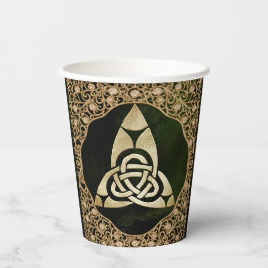 Celtic Trinity Knot on Forest Shadows Pappbecher (Rückseite)