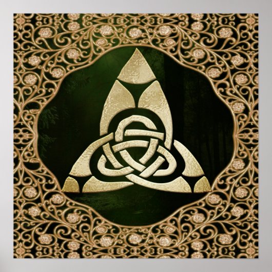 Celtic Trinity Knot on Forest Shadows Poster (Vorne)