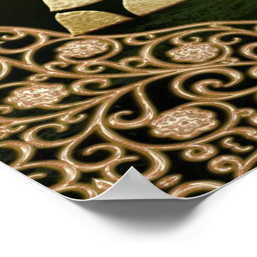 Celtic Trinity Knot on Forest Shadows Poster (Ecke)