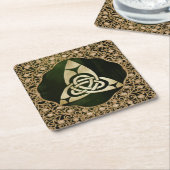 Celtic Trinity Knot on Forest Shadows Rechteckiger Pappuntersetzer (angewinkelt)
