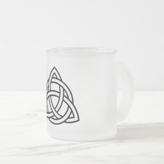 Celtic Trinity Knot Triquetra Symbol Mattglastasse (VorderseiteRechts)