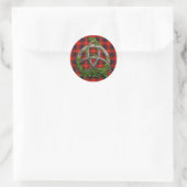 Celtic Trinity Knot und Clan Fraser Tartan Runder Aufkleber (Tasche)