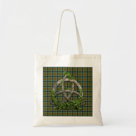 Celtic Trinity Knot und Clan Thomson Tartan Tragetasche (Vorne)