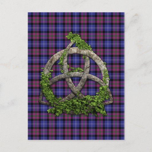 Celtic Trinity Knotenspen Pride of Scotland Tartan Postkarte (Vorderseite)