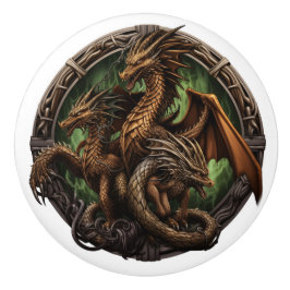 Celtic Triple Dragon Keramikknauf