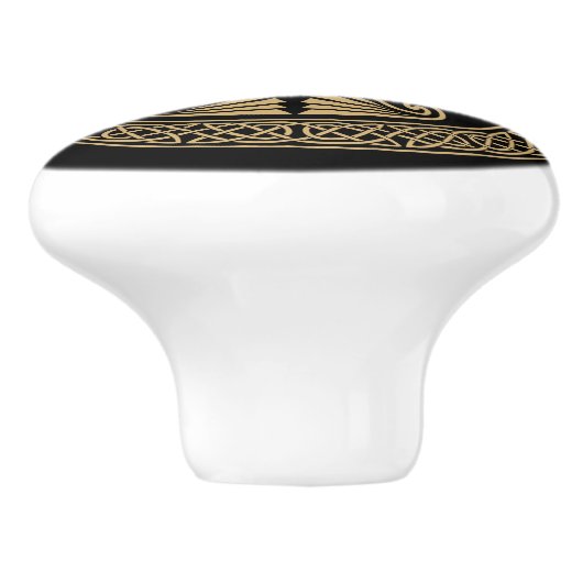 Celtic Triple Owls Keramikknauf (Seitenansicht)